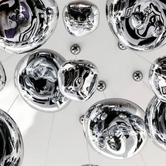 Glazen hanglamp design goud, roos goud, koper of zilver (1 stuk)