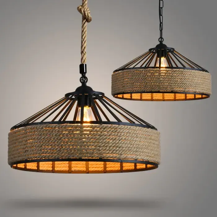Touw hanglamp industrieel diameter 30 of 40cm (1 stuk)