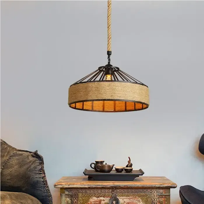 Touw hanglamp industrieel diameter 30 of 40cm (1 stuk)