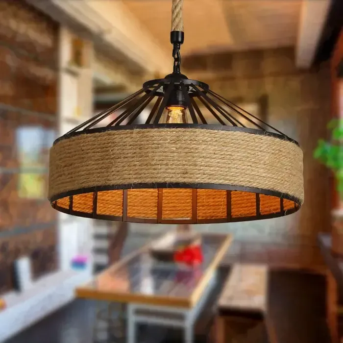 Touw hanglamp industrieel diameter 30 of 40cm (1 stuk)