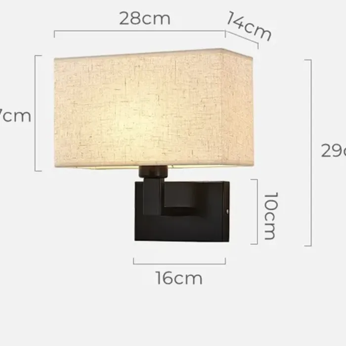Wandlamp kap rechthoekig zwart of goud 1xE27