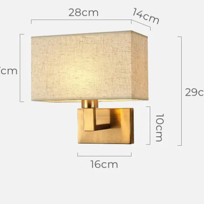 Wandlamp kap rechthoekig zwart of goud 1xE27