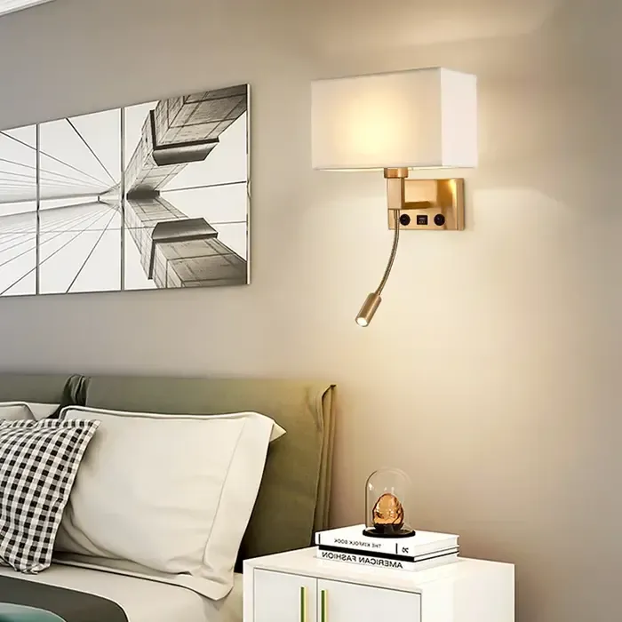 Leeslamp met kap zwart of beige 1xE27