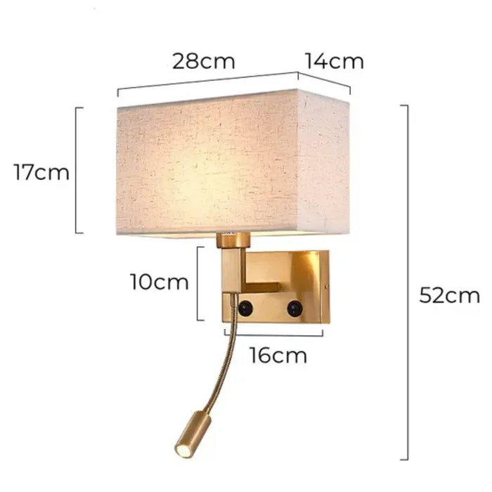 Leeslamp met kap zwart of beige 1xE27
