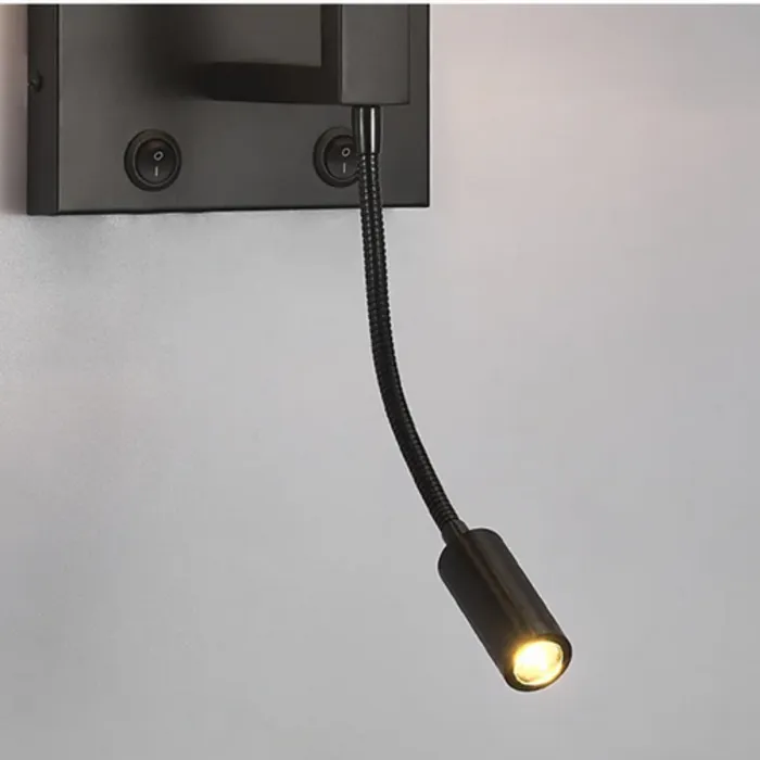 Leeslamp met kap zwart of beige 1xE27