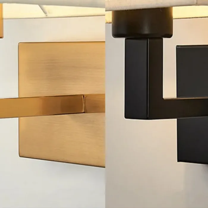 Wandlamp kap rechthoekig zwart of goud 1xE27