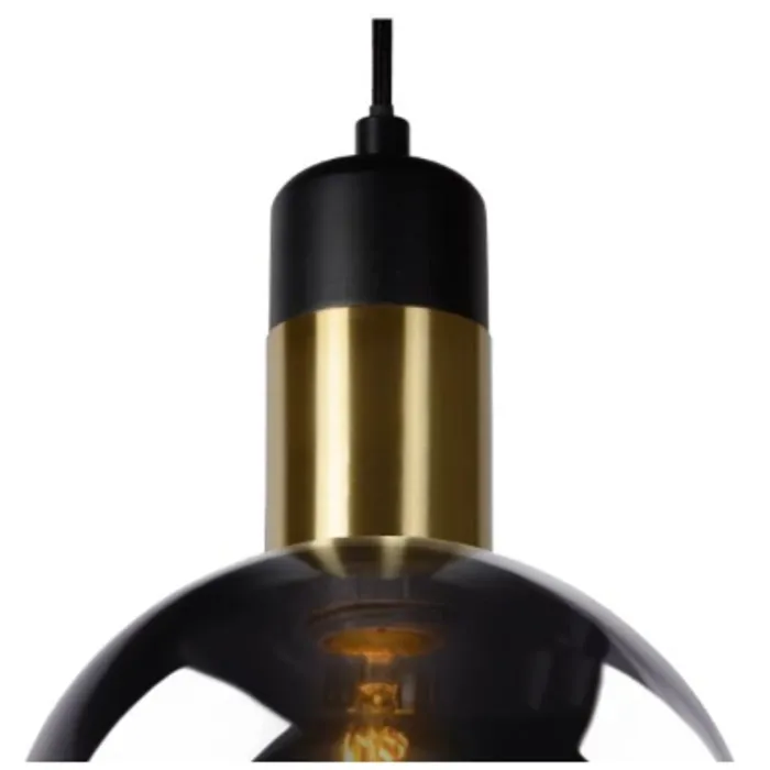 Hanglamp fumé glas 1xE27 Ø 28 cm