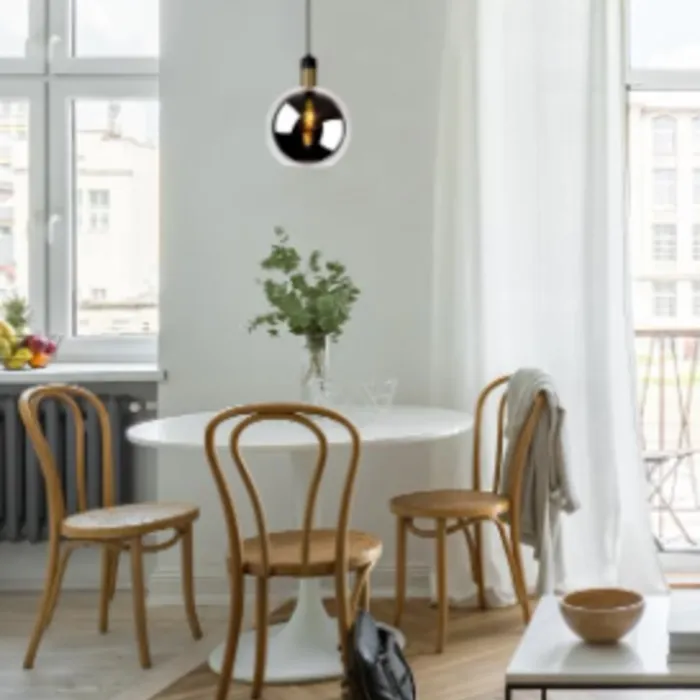 Hanglamp fumé glas 1xE27 Ø 28 cm