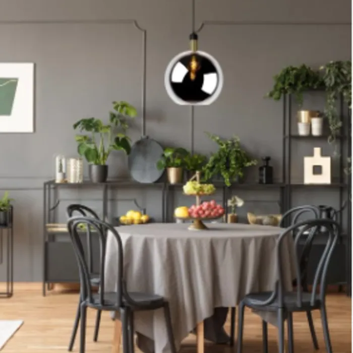 Glazen bol lamp fumé 40 cm diameter 1xE27