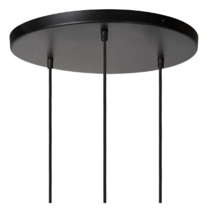 Hanglamp 3 lampen gevlochten papier rotan look