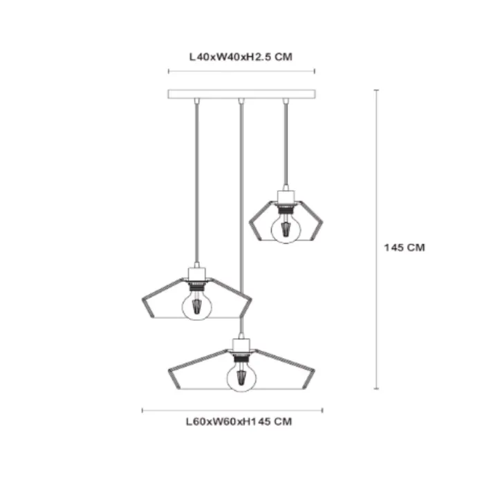 Hanglamp 3 lampen gevlochten papier rotan look