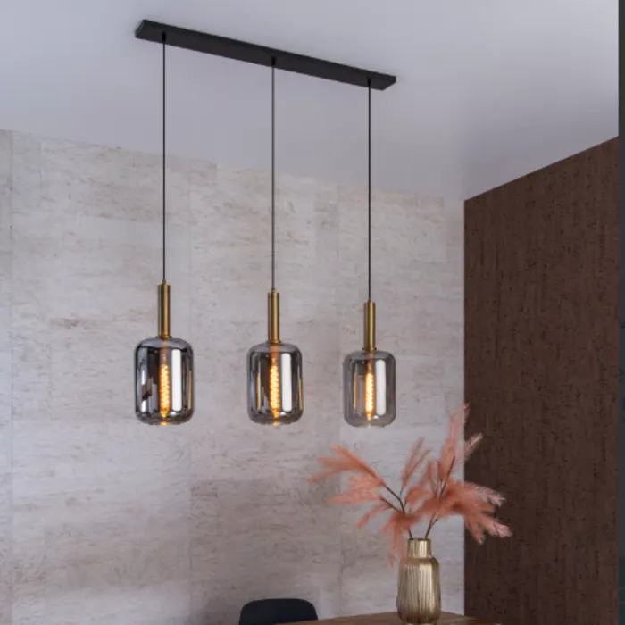 Hanglamp smoke glas 3 x E27