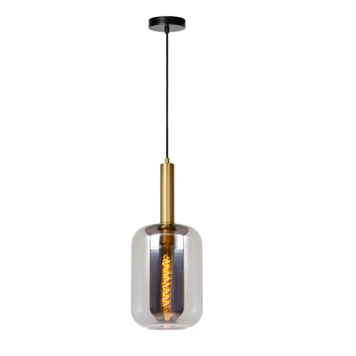 Rookglas hanglamp 1xE27 voor boven de eettafel of salontafel