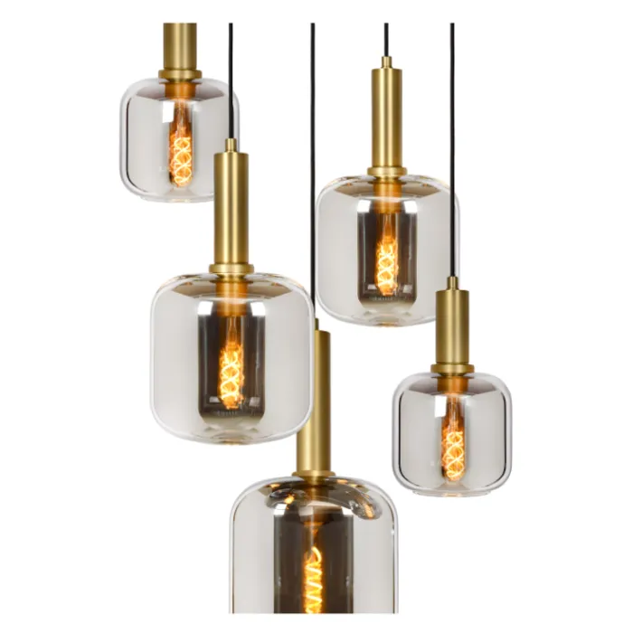 Hanglamp smoke glas 5 xE27