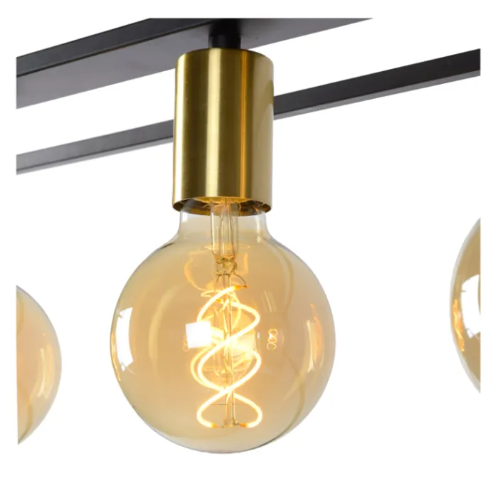 4 lichts hanglamp zwart 4xE27 boven de eettafel