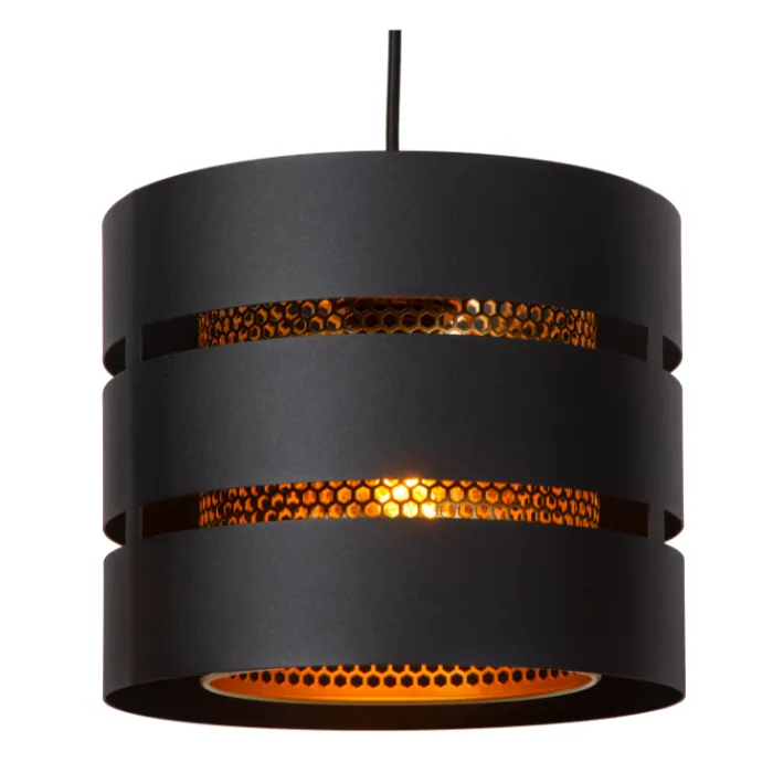 Hanglamp eettafel 3 lichts zwart goud 3xE27