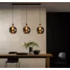 3 lichts hanglamp bollen rookglas 3xE27