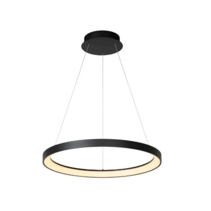 Hanglamp cirkel zwart boven de eettafel Ø 58 cm 48W