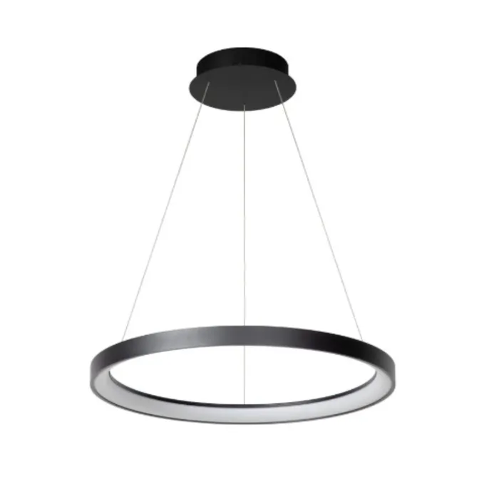 Hanglamp cirkel zwart boven de eettafel Ø 58 cm 48W