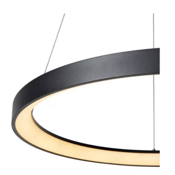 Hanglamp cirkel zwart boven de eettafel Ø 58 cm 48W