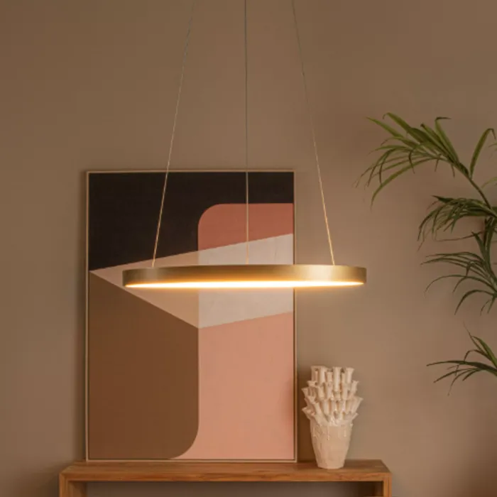 Hanglamp cirkel goud eetkamer Ø 58 cm 48W