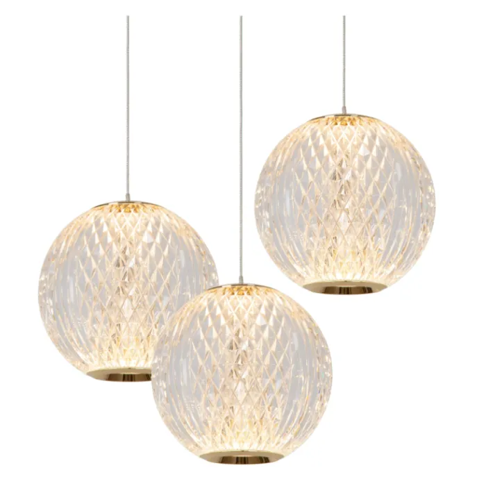 Hanglamp kristallen trio Ø 25 cm dimbaar 3x 4,7W