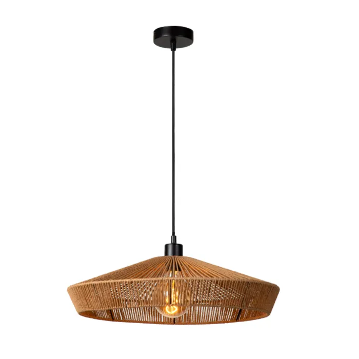 Boho hanglamp 1xE27 gevlochten papier rotan look Ø 50 cm