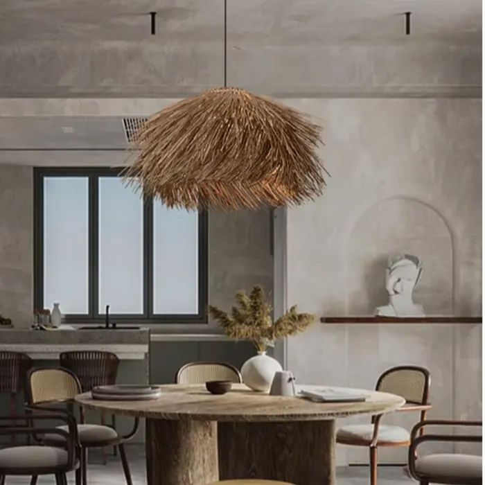 Rotan hanglamp handgemaakt beige 1 x E27 40cm Ø (1 stuk)