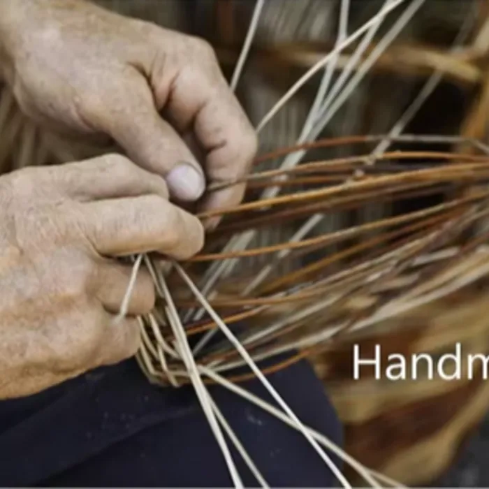 Rotan hanglamp handgemaakt beige 1 x E27 40cm Ø (1 stuk)