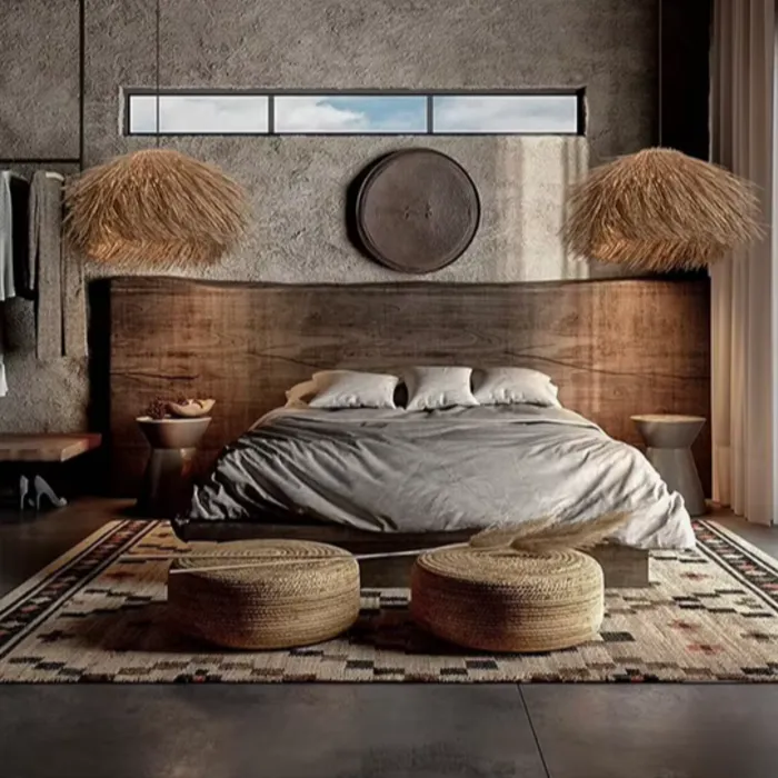 Rotan hanglamp handgemaakt beige 1 x E27 40cm Ø (1 stuk)