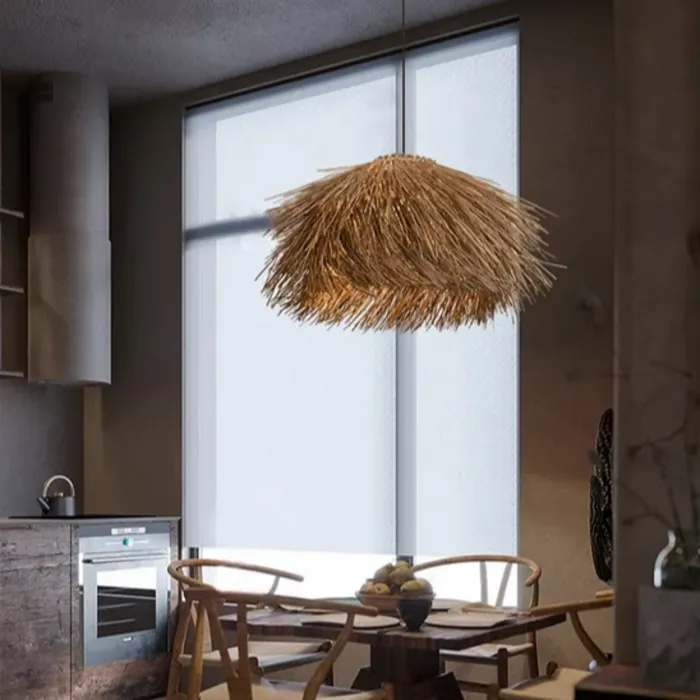 Rotan hanglamp handgemaakt beige 1 x E27 40cm Ø (1 stuk)