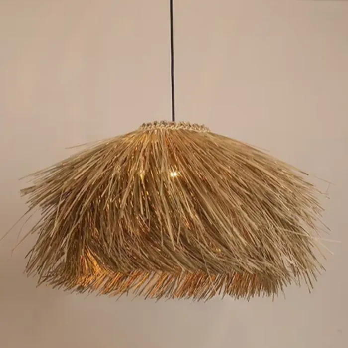 Rotan hanglamp handgemaakt beige 1 x E27 40cm Ø (1 stuk)
