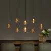 Hanglamp 8 glazen bollen design 8x3,9W amber of transparant