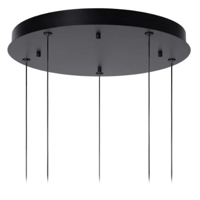 Hanglamp 5 glazen bollen 5x3,8W transparant of amber dimbaar