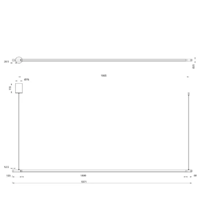 Hanglamp 200cm boven eettafel of bureau 24W dimbaar CCT