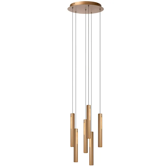Hanglamp pendels brons 6x6W CCT dimbaar Ø 38 cm