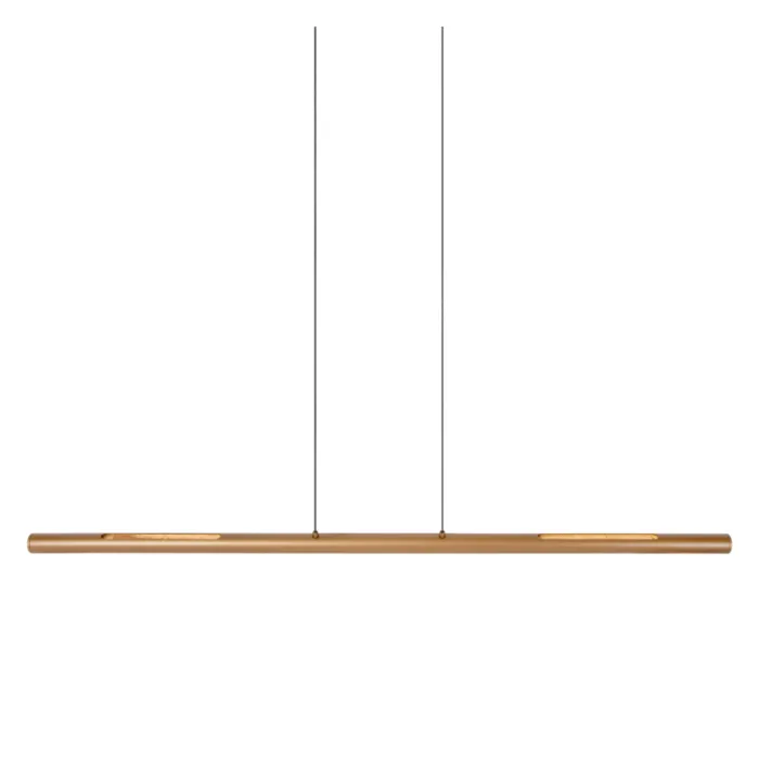 Hanglamp buis smal brons voor boven de eettafel of bureau 33W 140cm
