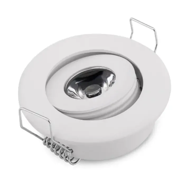 Lage inbouwspot richtbaar 3W LED wit of grijs zaagmaat 45mm