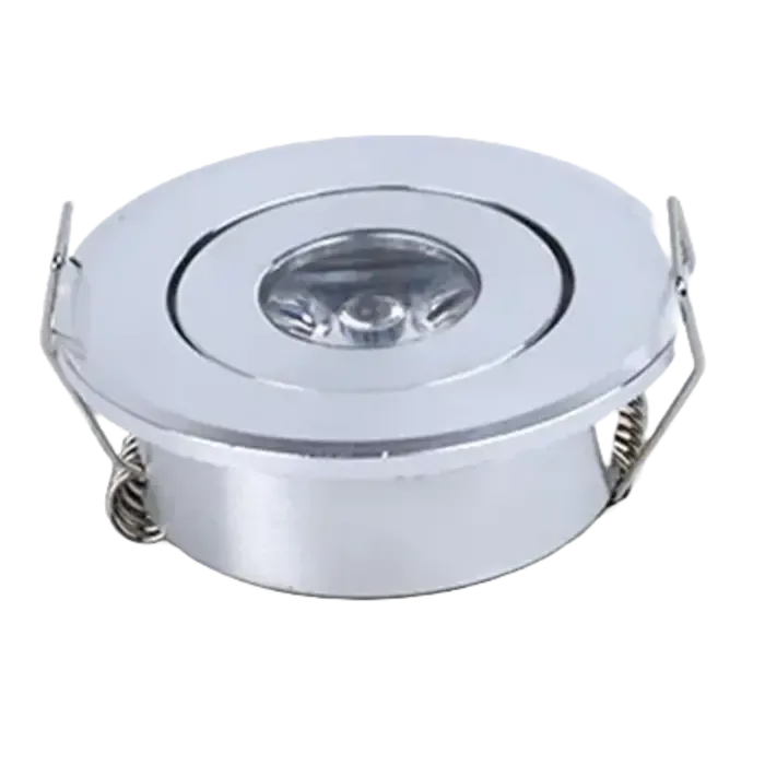 Lage inbouwspot richtbaar 3W LED wit of grijs zaagmaat 45mm