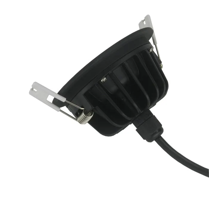 12 volt LED spot badkamer of buiten zwart 7W IP65 zaagmaat 80mm dimbaar