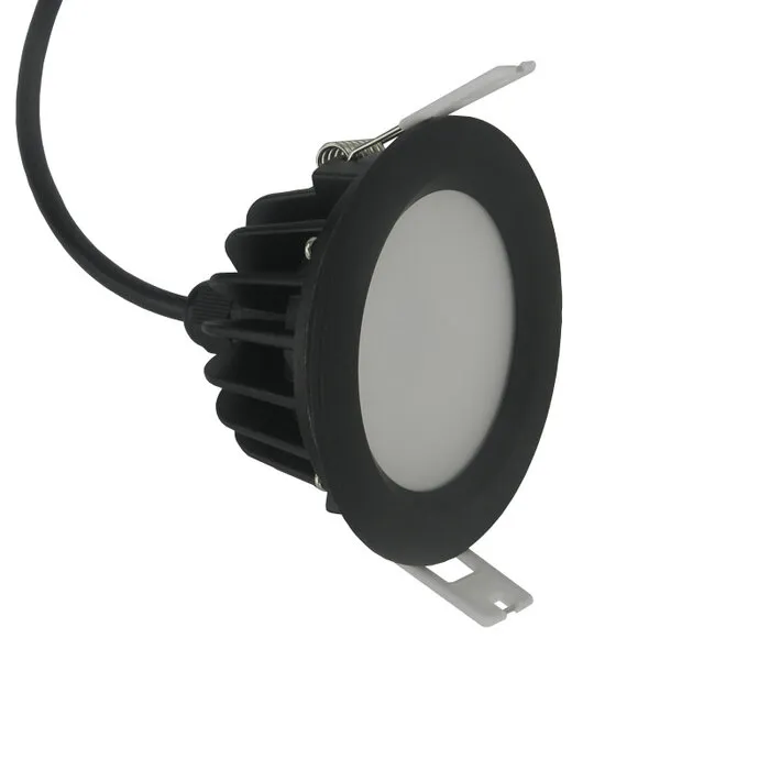 12 volt LED spot badkamer of buiten zwart 7W IP65 zaagmaat 80mm dimbaar