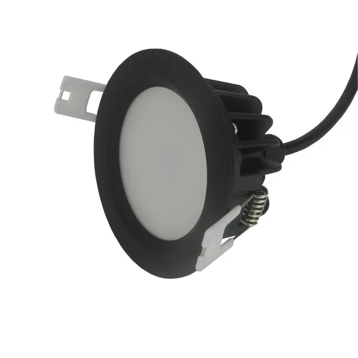 12 volt LED spot badkamer of buiten zwart 7W IP65 zaagmaat 80mm dimbaar
