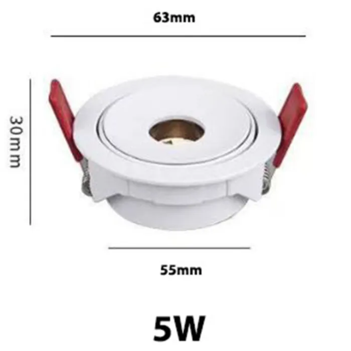 Spot accentverlichting inbouw 5W zaagmaat 55mm 8° of 15° wit