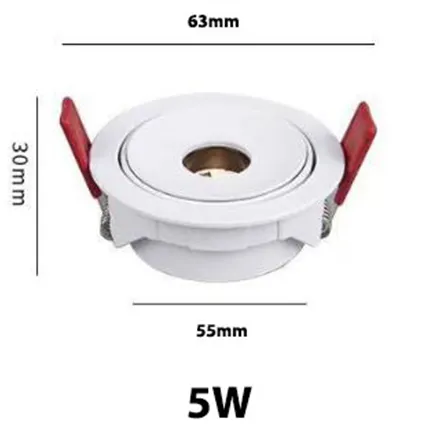 Spot focuslicht 5W zwart 3°, 8° of 15° richtbaar zaagmaat 55mm