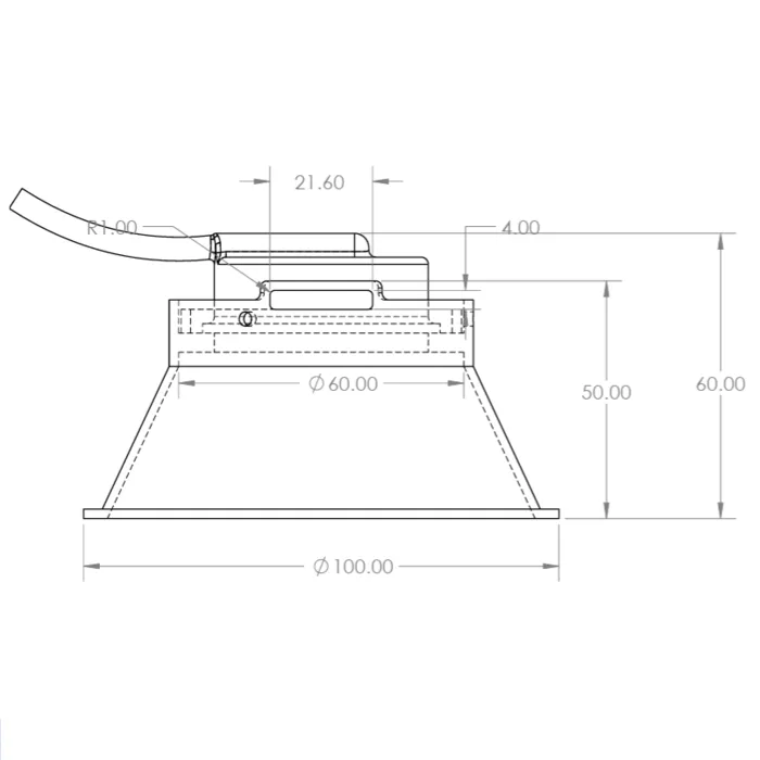 Diepe inbouwspot wit 110mm diameter 230V