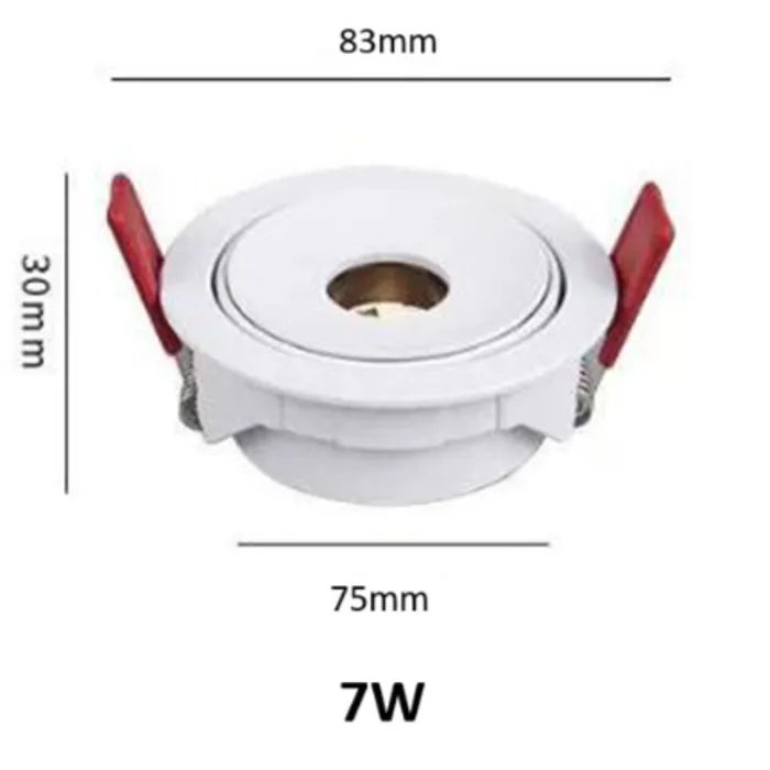 Smalle bundel LED spot inbouw 7W zwart 8°/15° (of 3°) zaagmaat 75mm