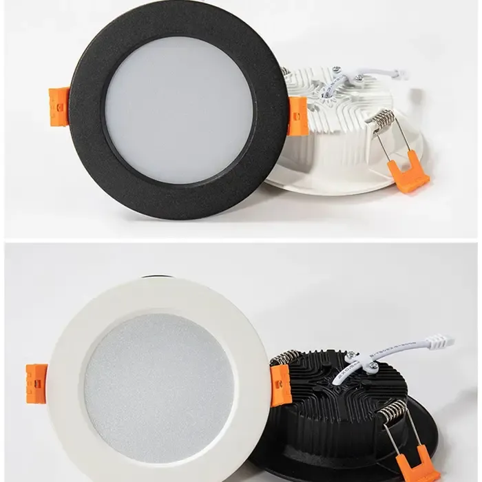 Inbouwspot IP44 zwart 9W zaagmaat 80mm, diameter 103mm 30mm H dimbaar