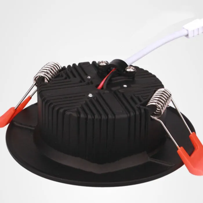 Inbouwspot LED zwart 9W zaagmaat 80mm IP44 lage inbouwdiepte