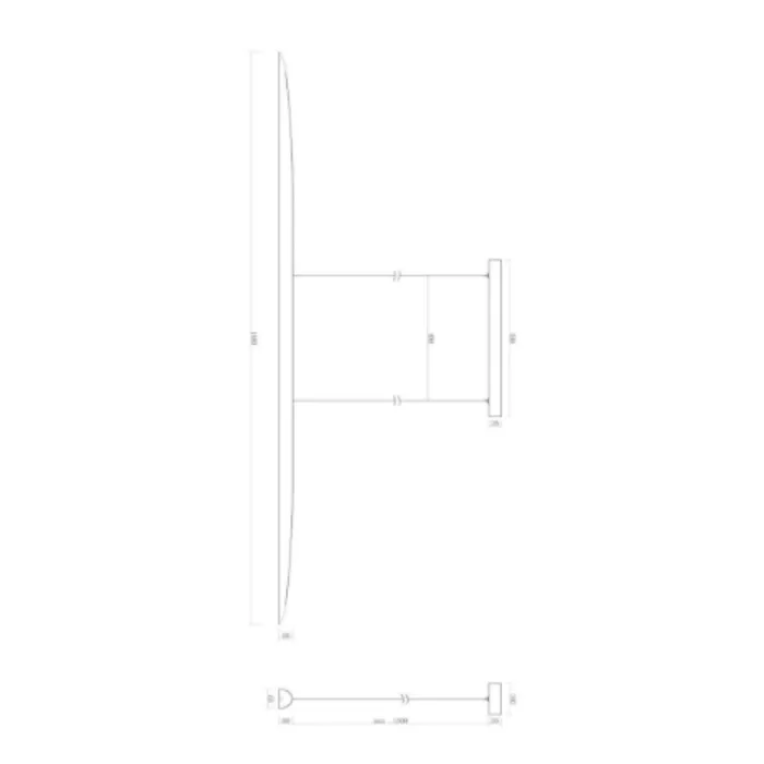 Hanglamp hout boven eettafel 180cm lang ovaal 28W CCT