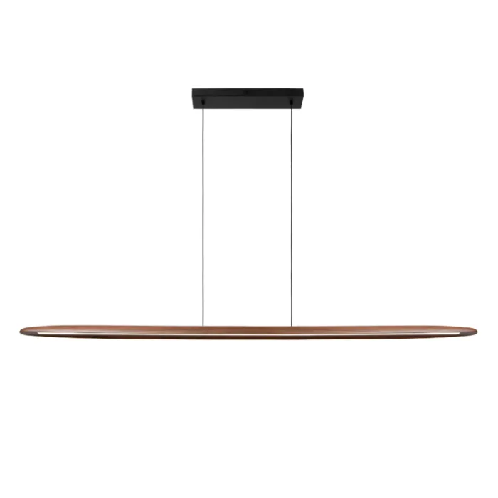 Hanglamp hout boven eettafel 180cm lang ovaal 28W CCT